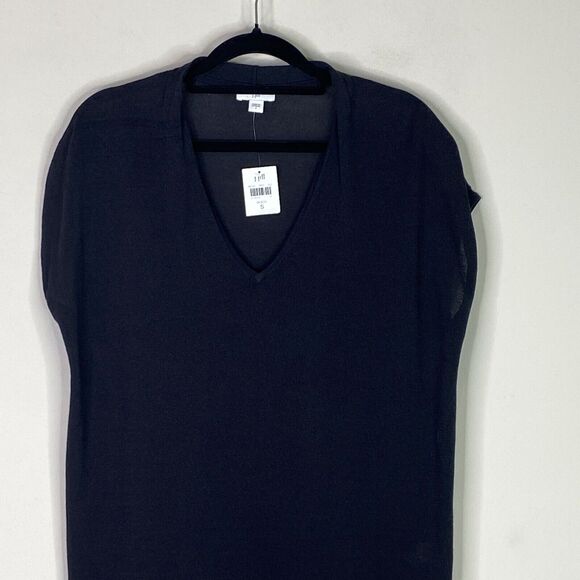 New J. Jill V-Neck Cap Sleeve Side Slit Tunic Top Cover Up Women's Size Small - Picture 4 of 9